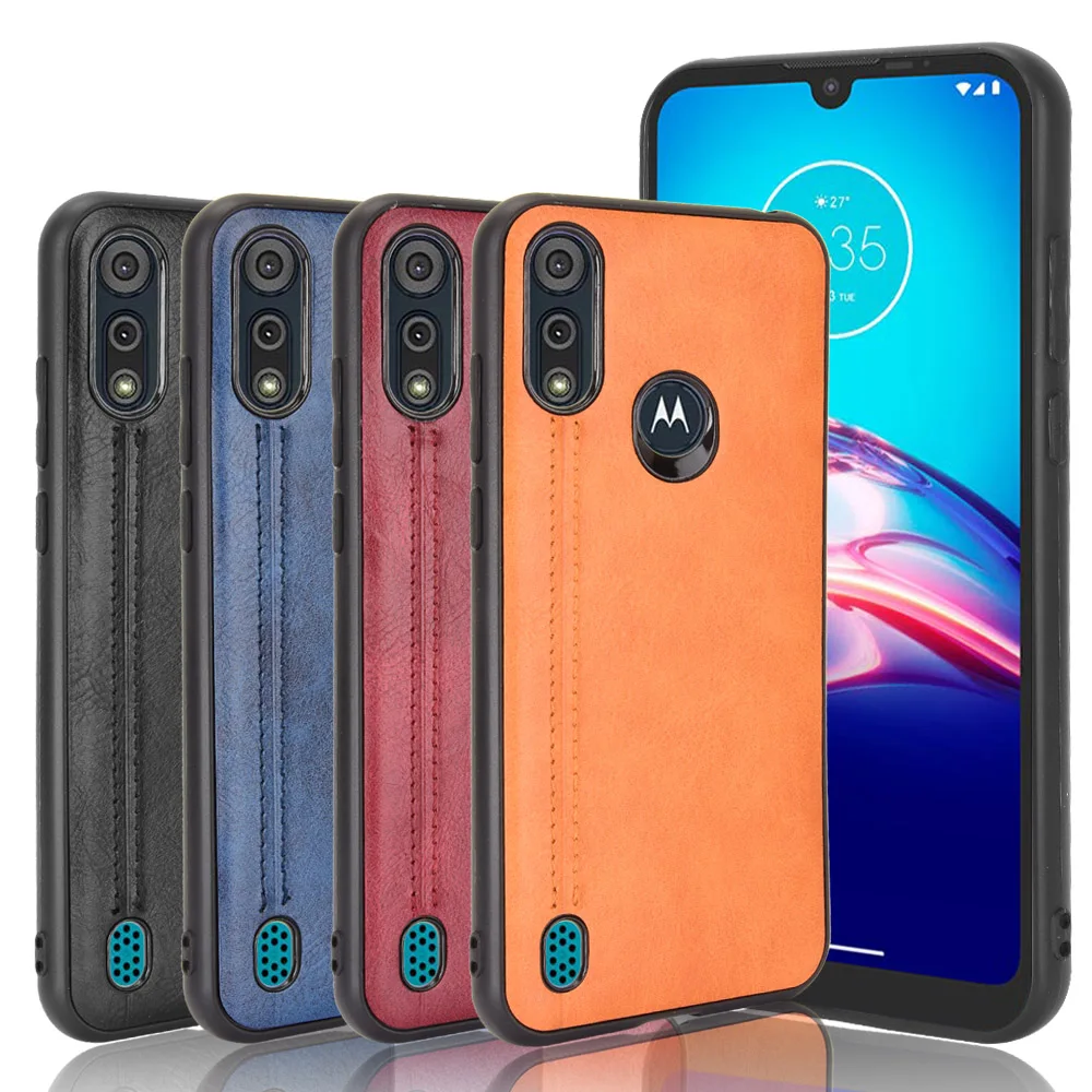 Funda dura de cuero PU para Motorola Moto E6i 2021, cubierta de teléfono con borde suave para Motorola Moto E6i 2021, 6,1 pulgadas