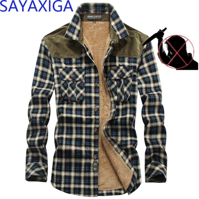 

Self Defense Anti Cut Knife Resistant Plaid Shirt Slash Stab Proof Long Sleeve Men's Shirt Civil Use Safety Security Clothing