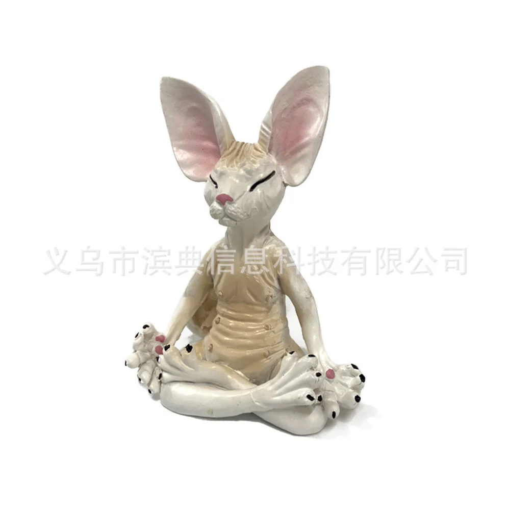 8cm Cat Meditate Statue Collectible Figurines Miniature Decor Sphynx Desktop Decoration Animal Model Figure Home Decor Sphinx