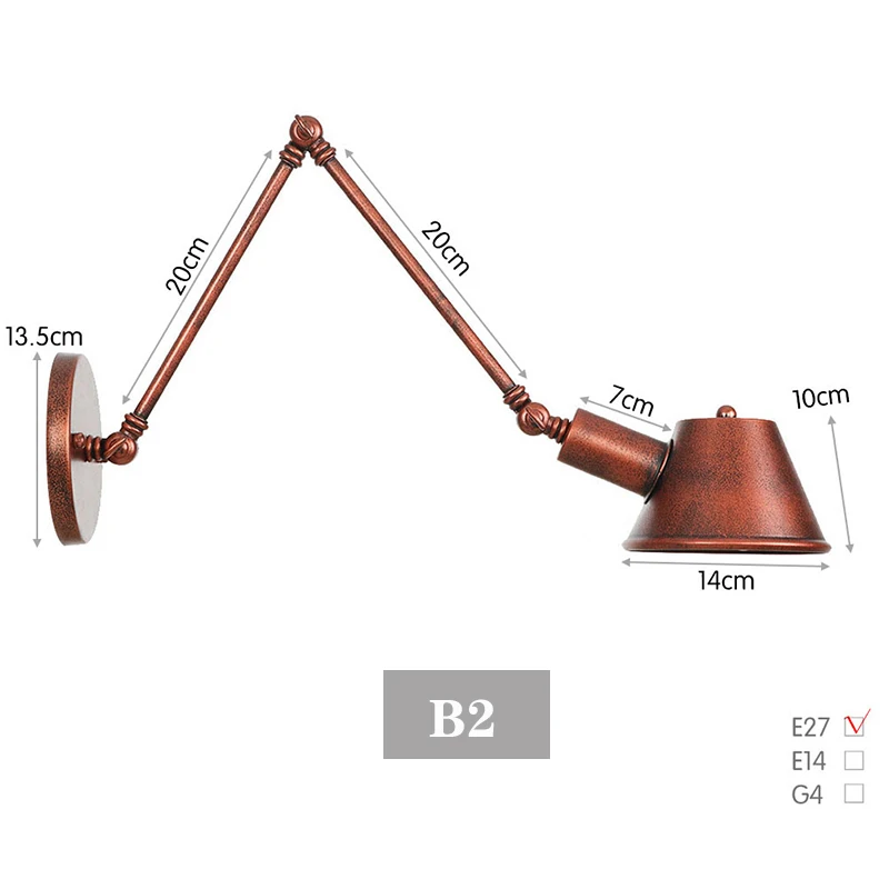 Old Fasion Swiming Arm Wandlampen Voor Nachtkastje Gang Zwarte Rustieke Ijzeren Murale Armatuur E27 Led Vintage Muur Schans Verlichting