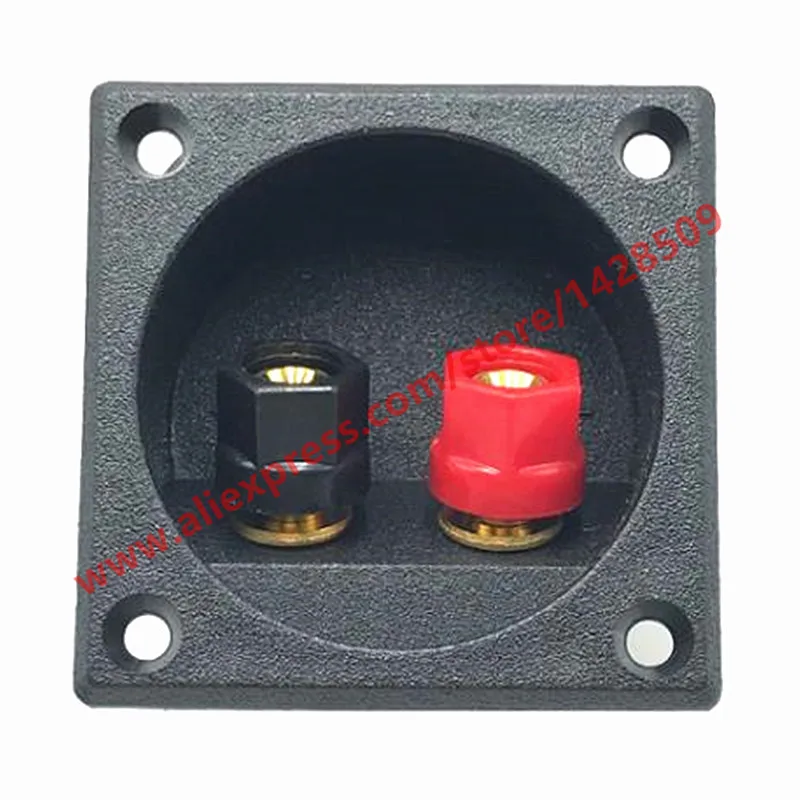 1pc WP2-27 2 Positions Audio Socket ABS Square Junction Box High-grade Red and Black Copper Wiring Terminal Connector