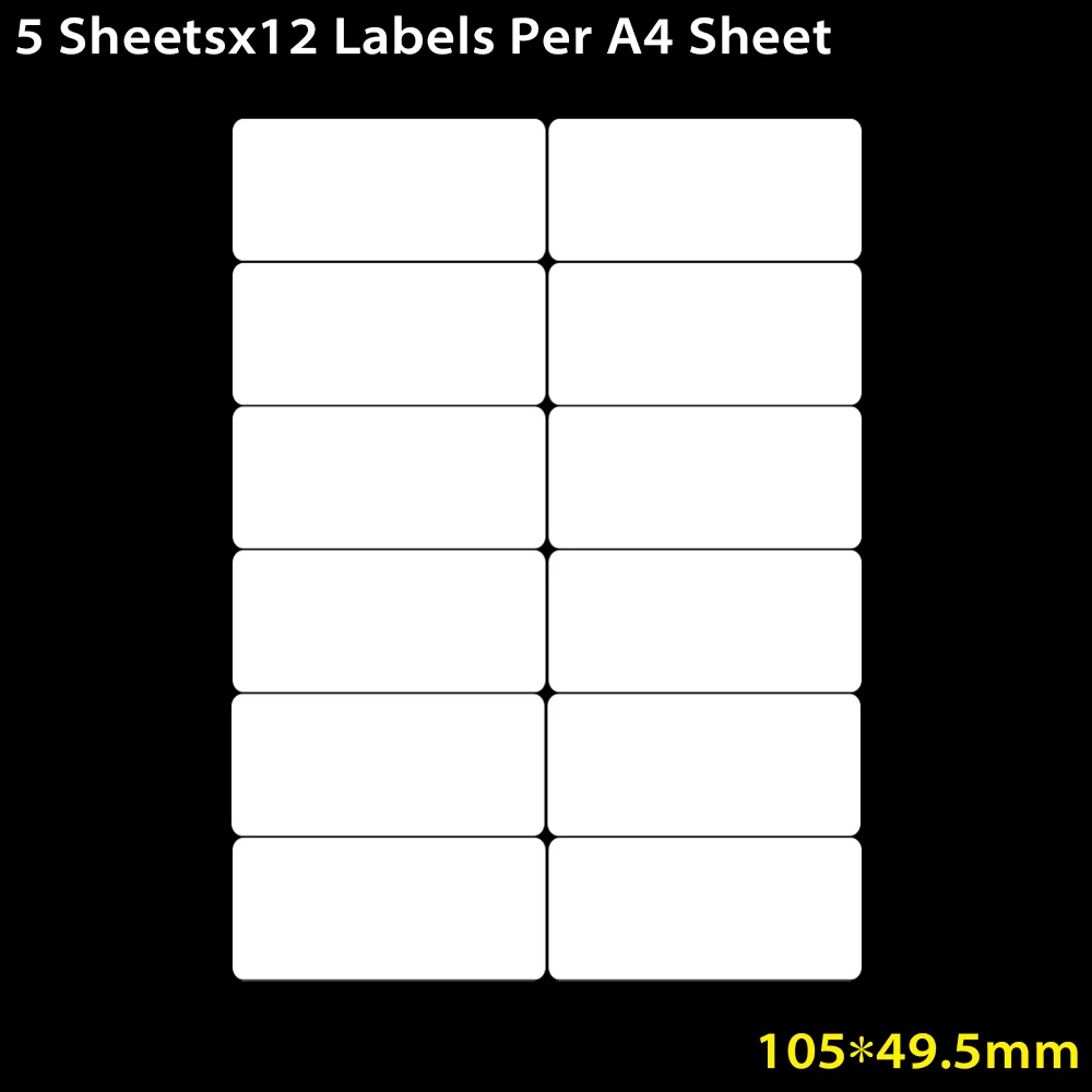 Variant: 5 Sheetsx12 Labels