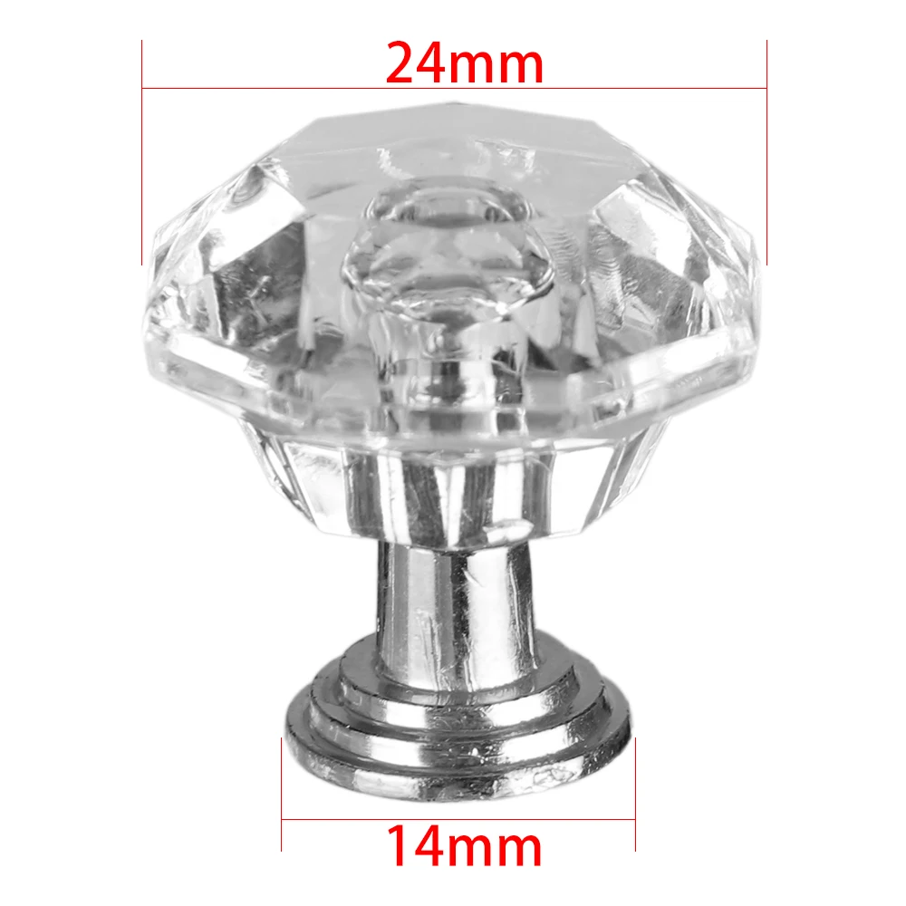 5/10PCS Transparent Diamond Shape Crystal Glass Cabinet Knob Jewelry Box Drawer Pull Handle Furniture Handle Hardware Supplies