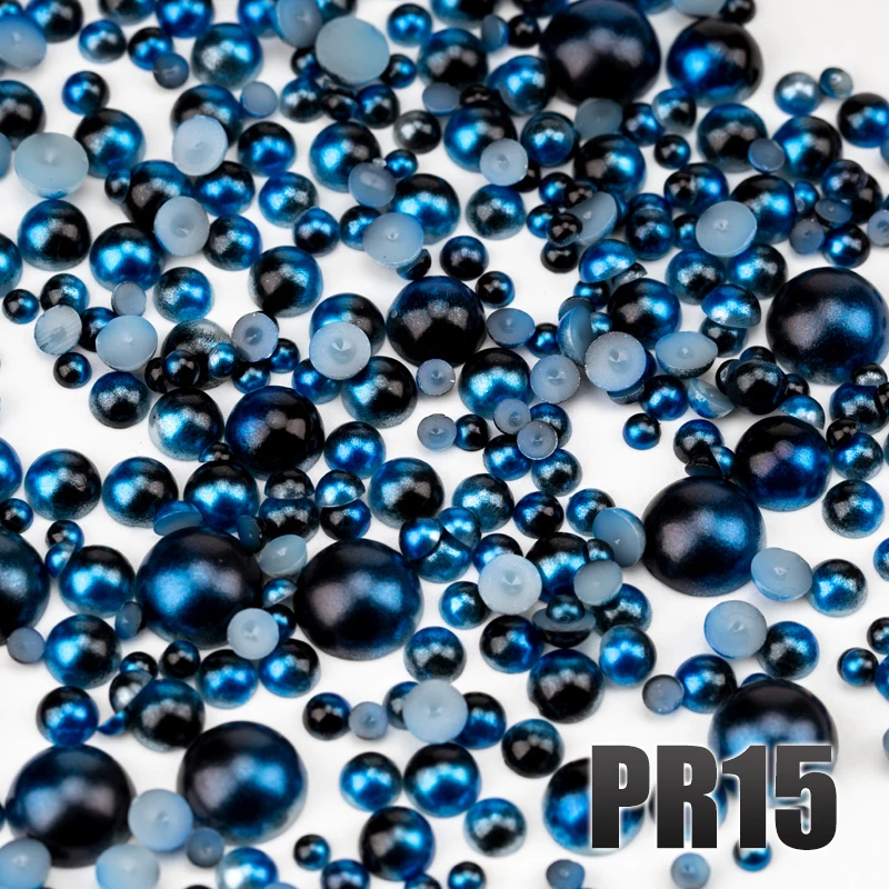 VDD 200g Großhandel, gemischte Größen 3-10mm, Meerjungfrauenfarbe, ABS-Imitationsperlen, halbrunde Flachrückseite, Perlen für Bastelarbeiten, DIY, Nagelkunst-Zubehör – Detail 17