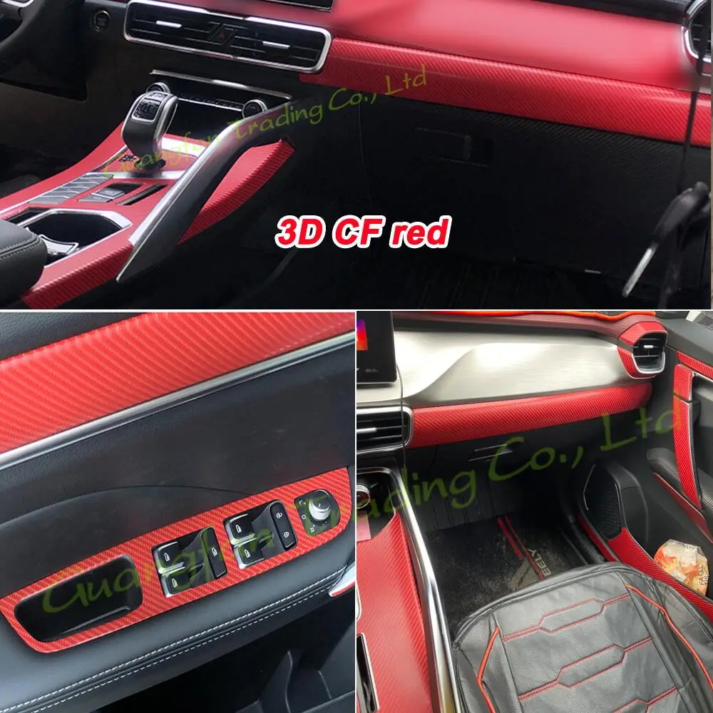 For Geely Coolray 2019-2021 3D/5D Carbon Fiber Car Interior Cover Center Console Color Sticker Decals Products Parts Accessories