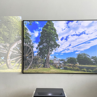 ALR CLR Ultra Short Throw Projector Screen 150 Inch Max Ambient Light Rejecting ALR T Prism Fixed Frame Projection Curtain 3D 8K