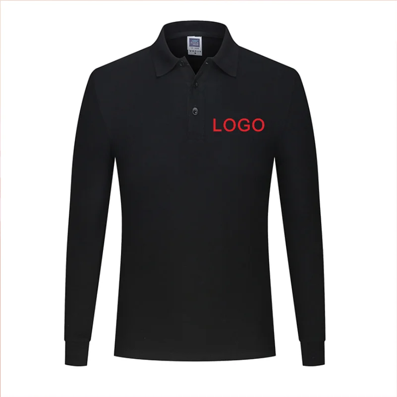 YOTEE Autumn Health Cotton Long Sleeve POLO Shirt Personal Company Group Clothing Custom Printing Design Photo LOGO