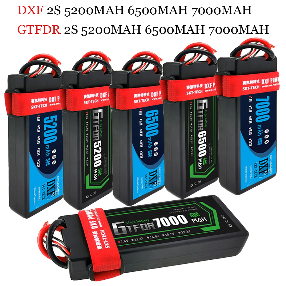 

łowata GTFDR Lipo Battery 2S 3S 4S 7.4V 5200mah 6500mAh 7000mAh 8400mAh 8000mAh HardCase do Buggy Truggy Evader BX trx4 SCX10 RC SUV