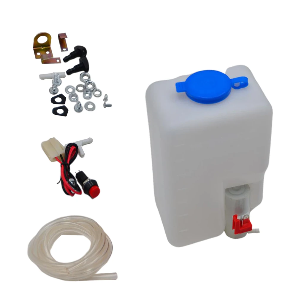 Universal Windshield Wipe Washer Kit Tank Bottle for 12v Classic  160186