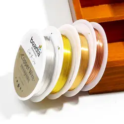 Colorfast Copper Wire For Bracelet Necklace Jewelry DIY Accessories 0.3/0.4/0.5/0.6/0.8/1.0mm Craft Beading Wire