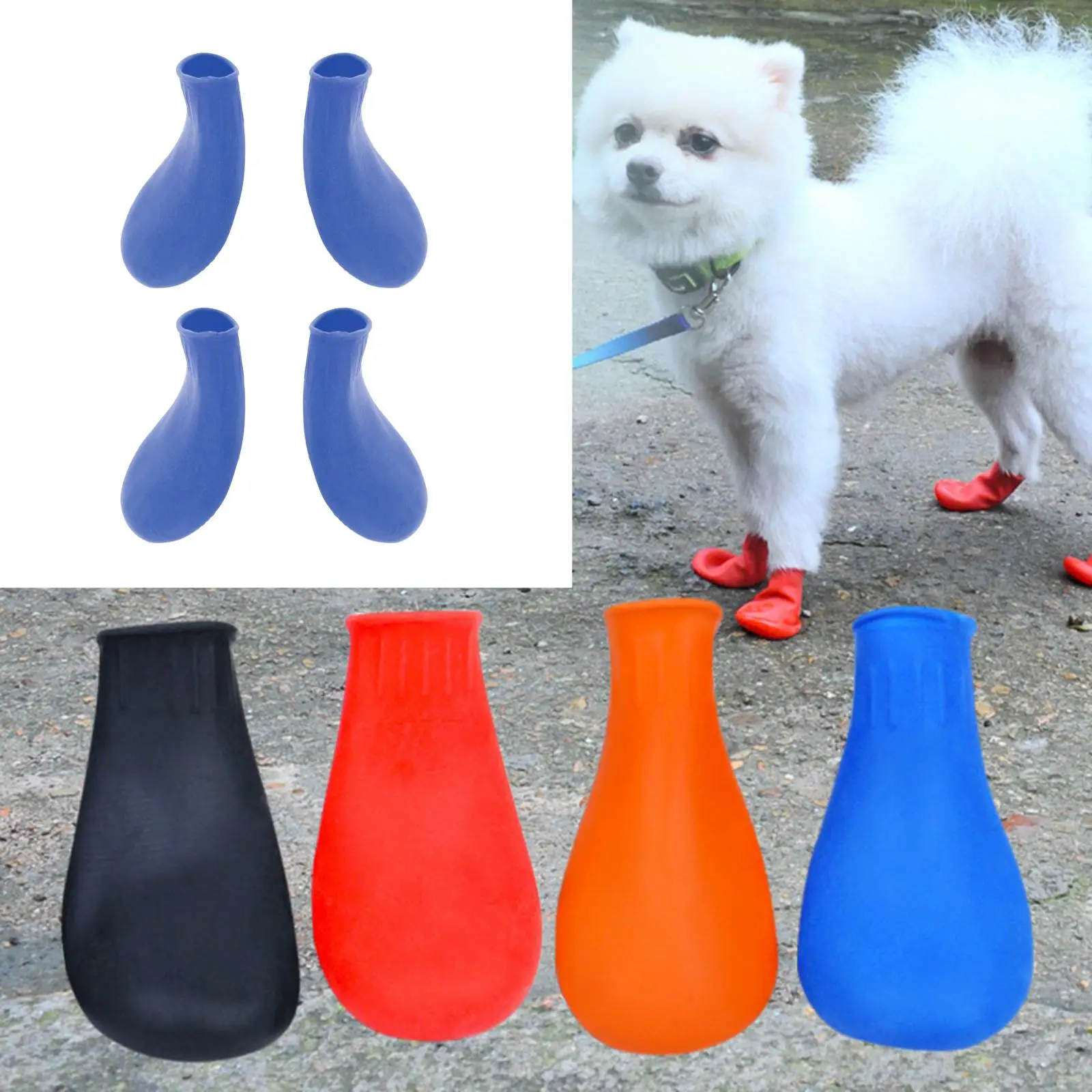 2Pcs Anti-Slip Pet Boots Dog Waterproof Shoes Protective Rain Booties Sock