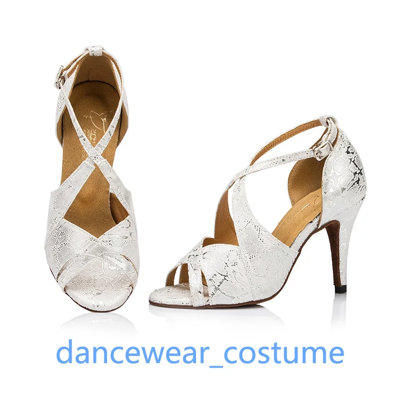Nuove donne ragazze festa sala da ballo latino tango scarpe da ballo rumba jazz competizione pratica danza sandali con tacco scarpe con suola in morbida pelle scamosciata