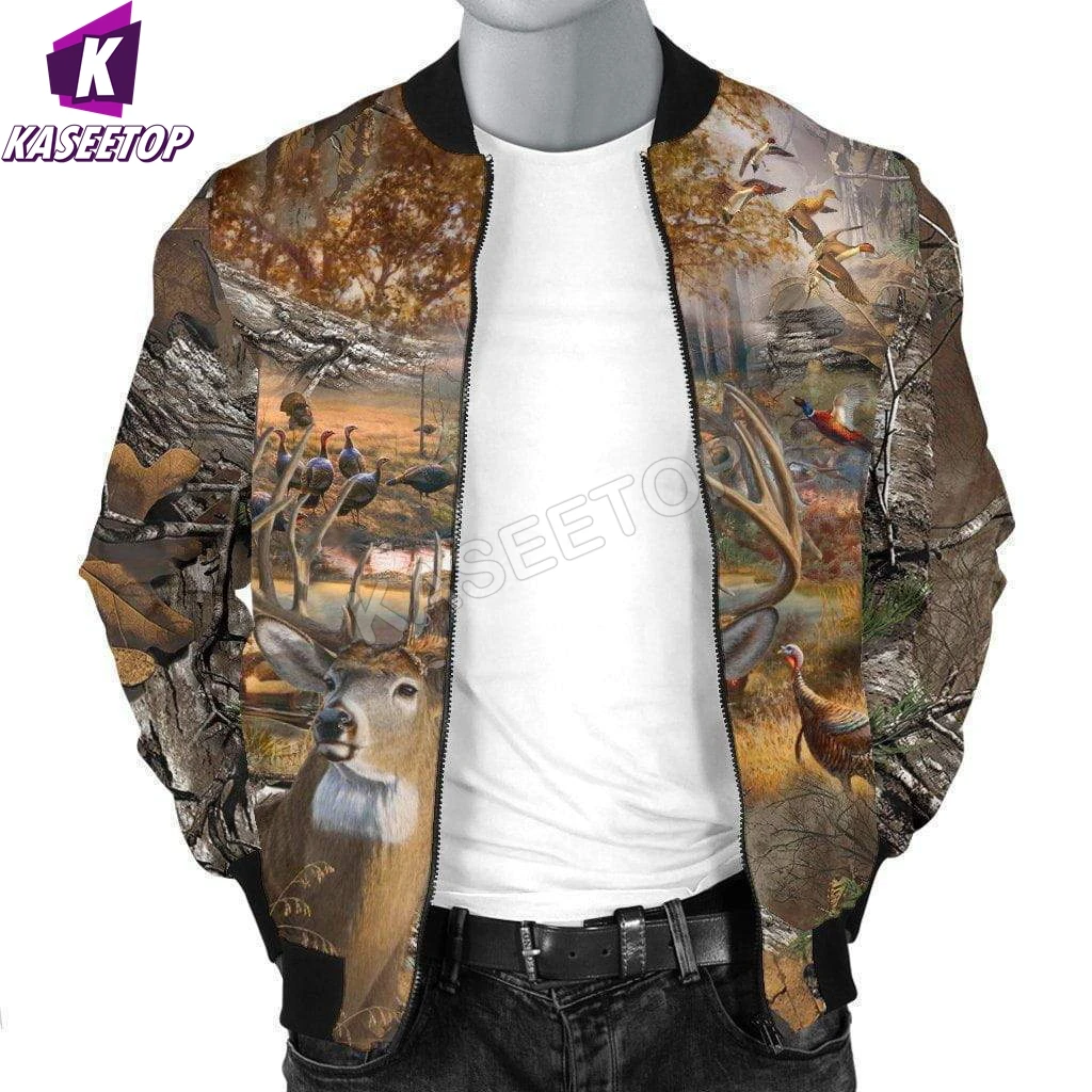 Hunting Camo Winter Thicker Men's Turtles Jacket Cosplay Costume Casual Unisex 3D Full Print Bomber Jacket Tracksuit Zipper Coat