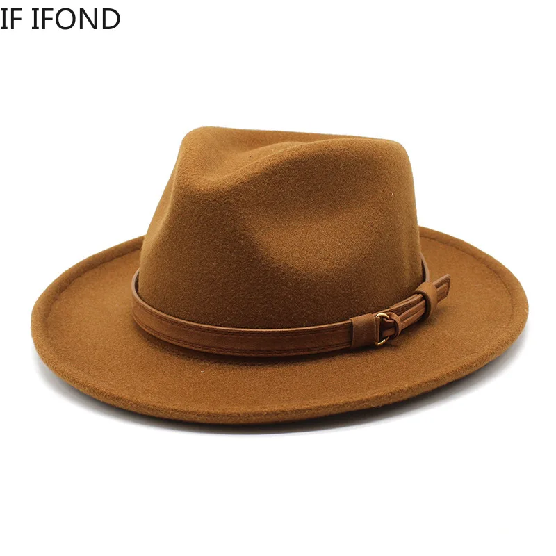 High Quality Wool Felt Fedoras Hats Adult Men Fashion Trilby Cap Autumn Winter Formal Jazz Dress Hat