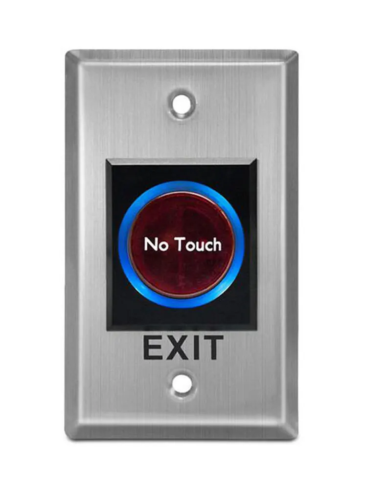 5pcs Infrared Exit Button NO Touch Panel NO/NC/COM Output, Blue Back Light Electric Box Cassette