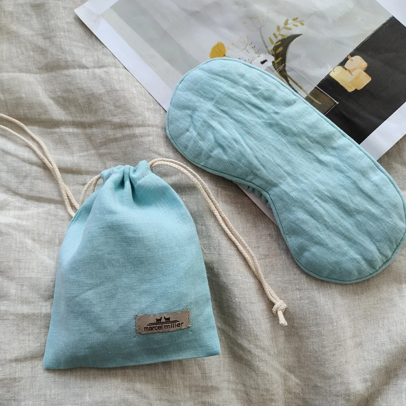 Free Shipping Linen Eye Mask With Storage Bag Breathe Freely