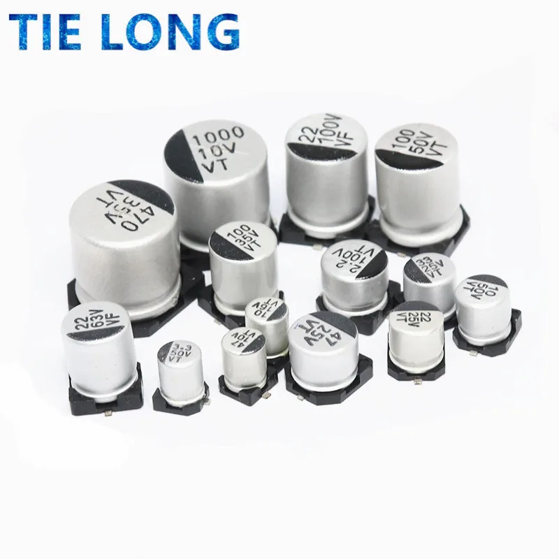 10pcs SMD Electrolytic Capacitor Aluminum 6.3V 10V 16V 25V 35V 50V 1UF 2.2UF 4.7UF 10UF 47UF 100UF 220UF 330UF 470UF 1000UF