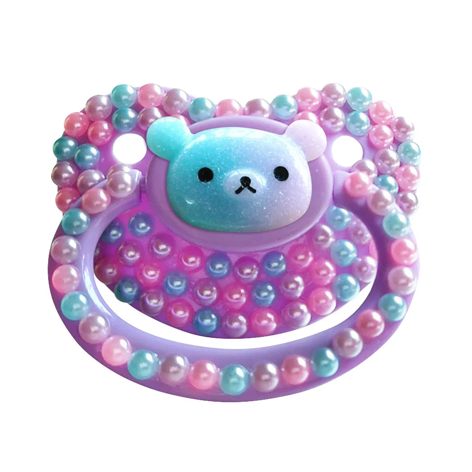 2021 Adult Baby Size Pacifier DDLG Soft Silicone Daddy Girl Dummy Dom Little Space Princess Bear Dinosaur Bow