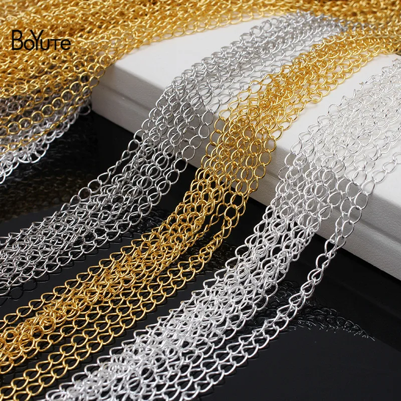 BoYuTe (90-95 Meters/Lot) Metal Brass 3*5MM Loop End Long Chain Materials Diy Handmade Jewelry Making Accessories