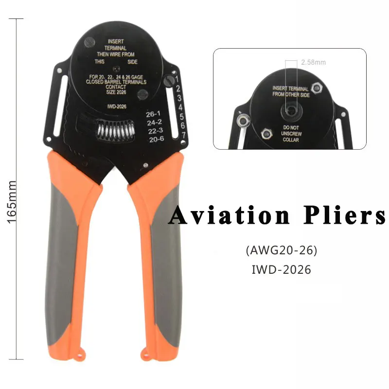 IWD-2630 IWISS Heavy Duty connector Crimping pliers Aviation pin crimper 0.05-0.128mm²（30-26AWG）Four core shaft point pressure