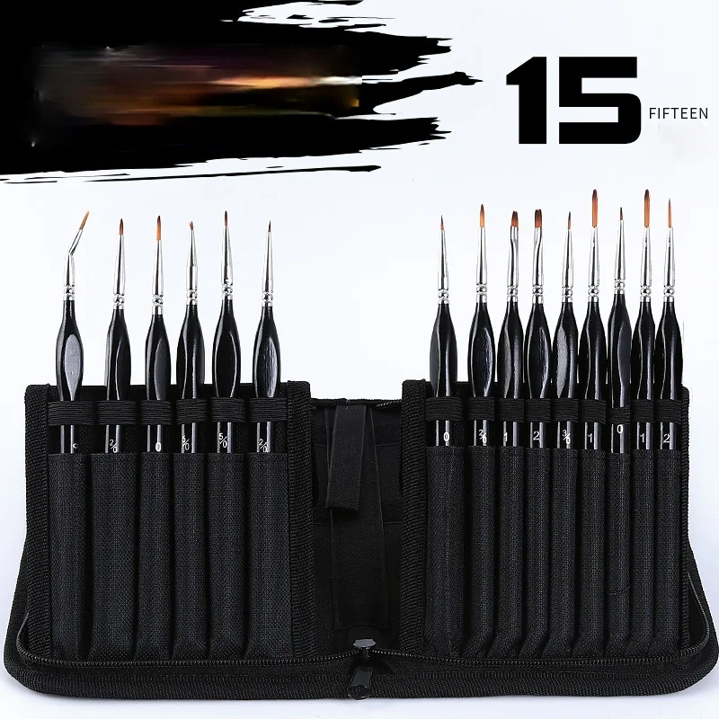 Detail Paint Brush 15Pcs Set Miniature Painting Brushes Kit,Professional Mini Fine Paint Brushes Set