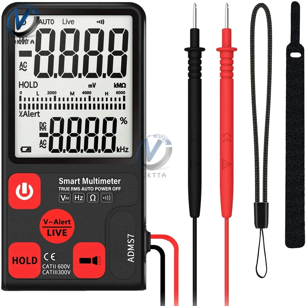 3.5 \'\'ADMS7 przenośny cyfrowy Multimet ADMS7CL 3 wyświetlacz LCD woltomierz z napięcie NCV odporność na Ohm Hz Tester