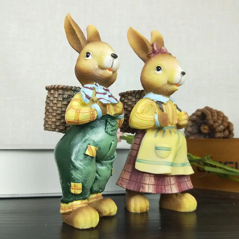 Pastoral rabbit decoration bedroom desktop creative animal ornaments Easter bunny home furnishings