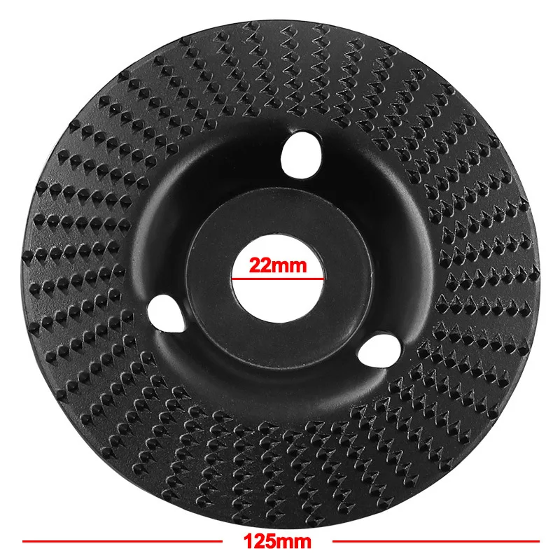 Imagem -03 - Furo Moldar Lixar Escultura Ferramenta Rotativa Redonda de Madeira Ângulo Rebolo Abrasivo Disco Moedor Carboneto Revestimento 125 mm 22 mm