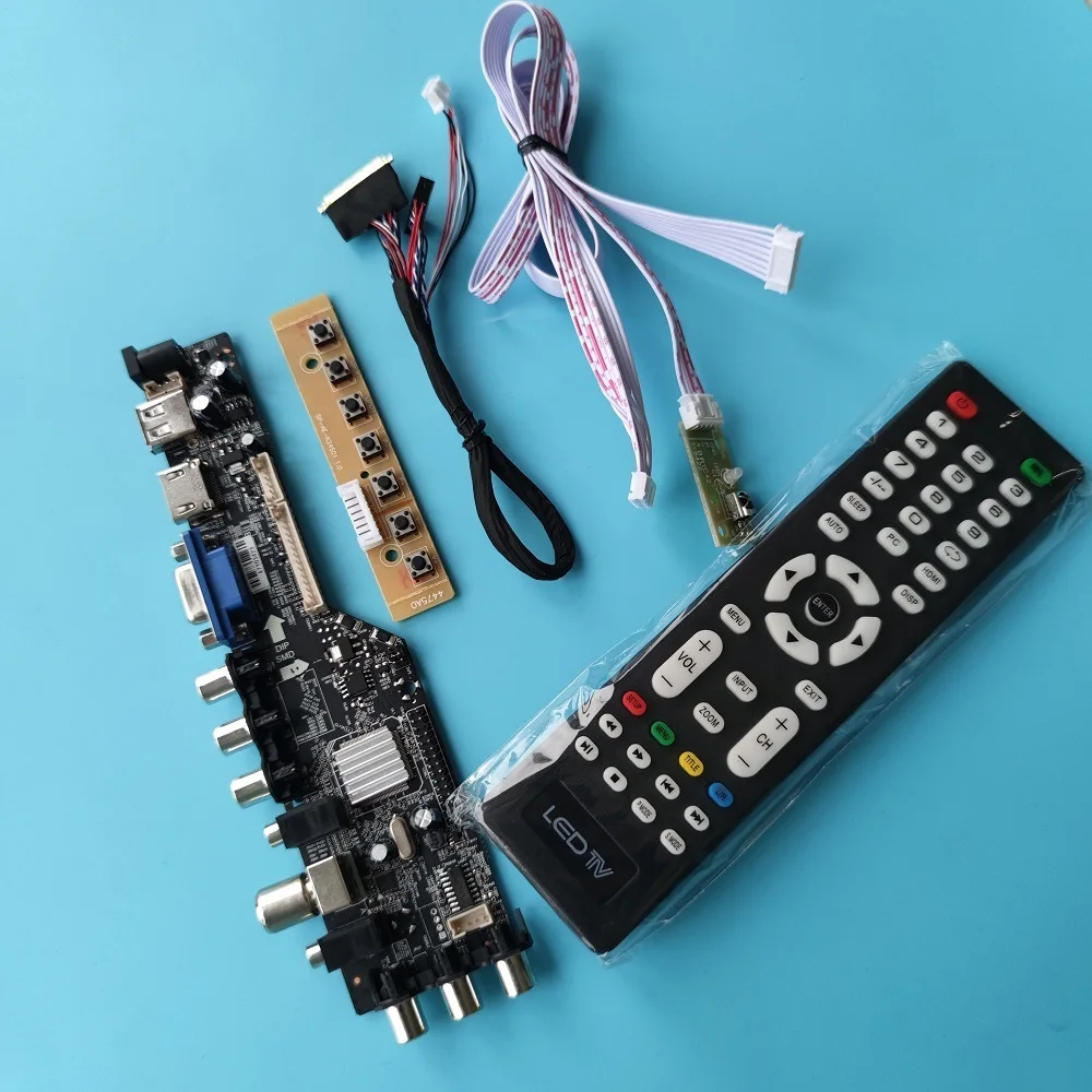 Kit For LP116WH1 TL HDMI-compatible panel monitor controller digital VGA AV TV 1366x768 DVB-T DVB-T2 remote board driver LED USB