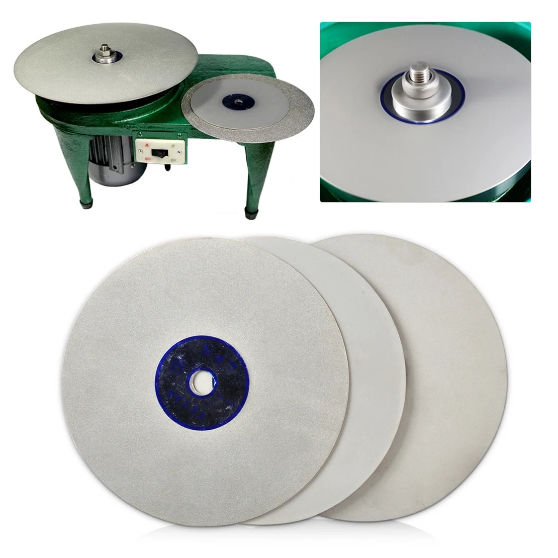 High Quality 6" Lapidary Grinding Polishing Wheel Disk Grit 320/600/1200/3000 Diamond Coated Flat Lap Tool