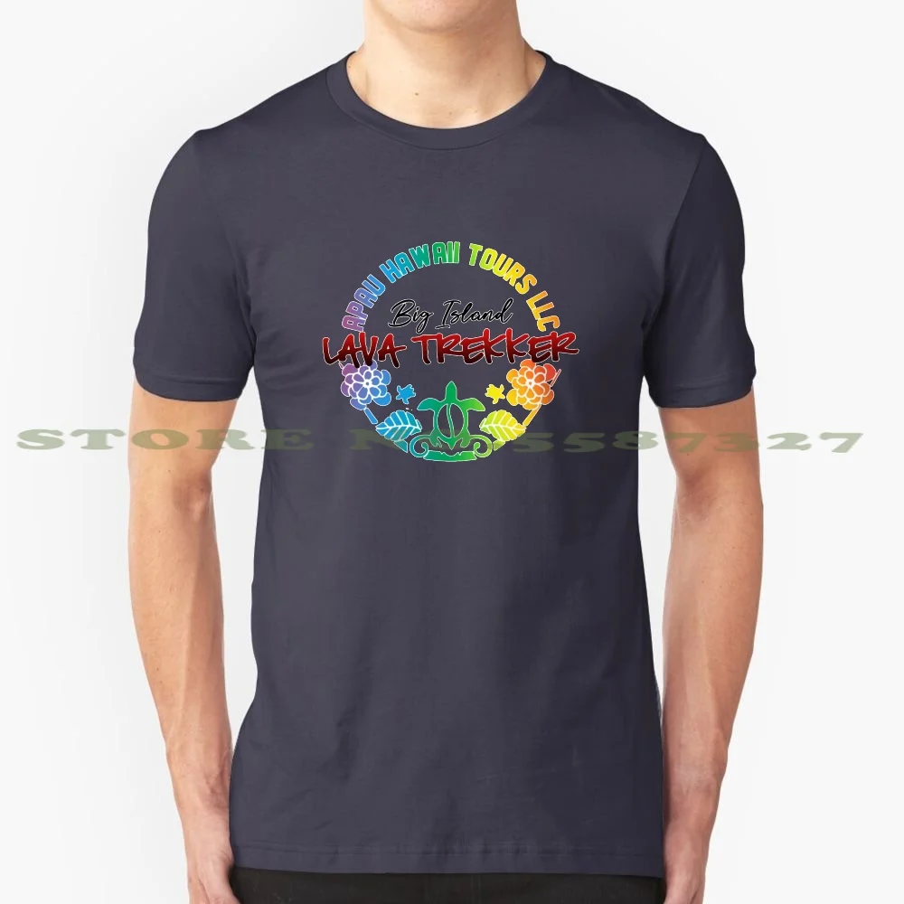 Aht Big Island Lava Trekker 100% Cotton T-Shirt Peace Apau Hawaii Joy Thank You Turtle Sea Support Pride Generosity Aloha