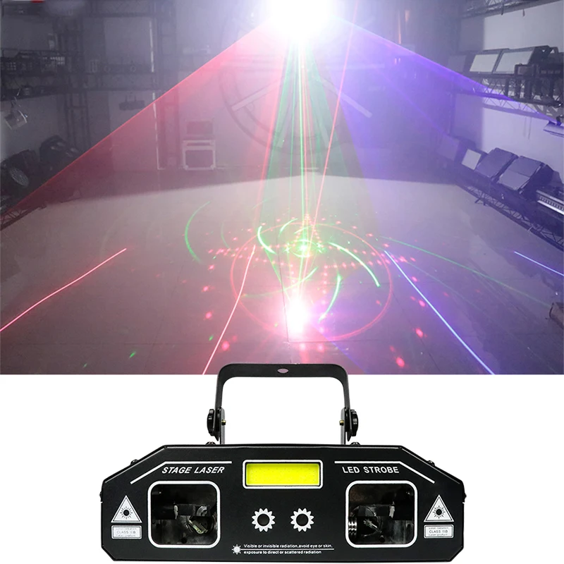 

Disco Light Beam Scan Pattern Laser Led White Strobe Disco Light Smoke Machine For Party KTV Night Club Wedding Holiday