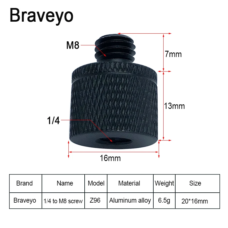 Conversion Screw 1/4 to M4 M5 M6 M8 M10 Inch Projector Bracket Adapter Photography Accessories For Dslr Camera Tripod Ballhead