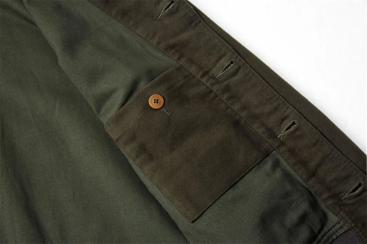 MA-1 Aviator Jacket for Men Short Pure Cotton Single-breasted Commander Military Style Coat Male Vintage Clothes