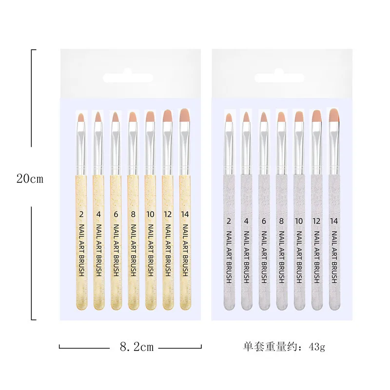 7pcs Nail Art Brushes Light Therapy Pen For Acrylic UV Gel Nail Art Builder Brush Nail Art Design Tool Two colors can choose