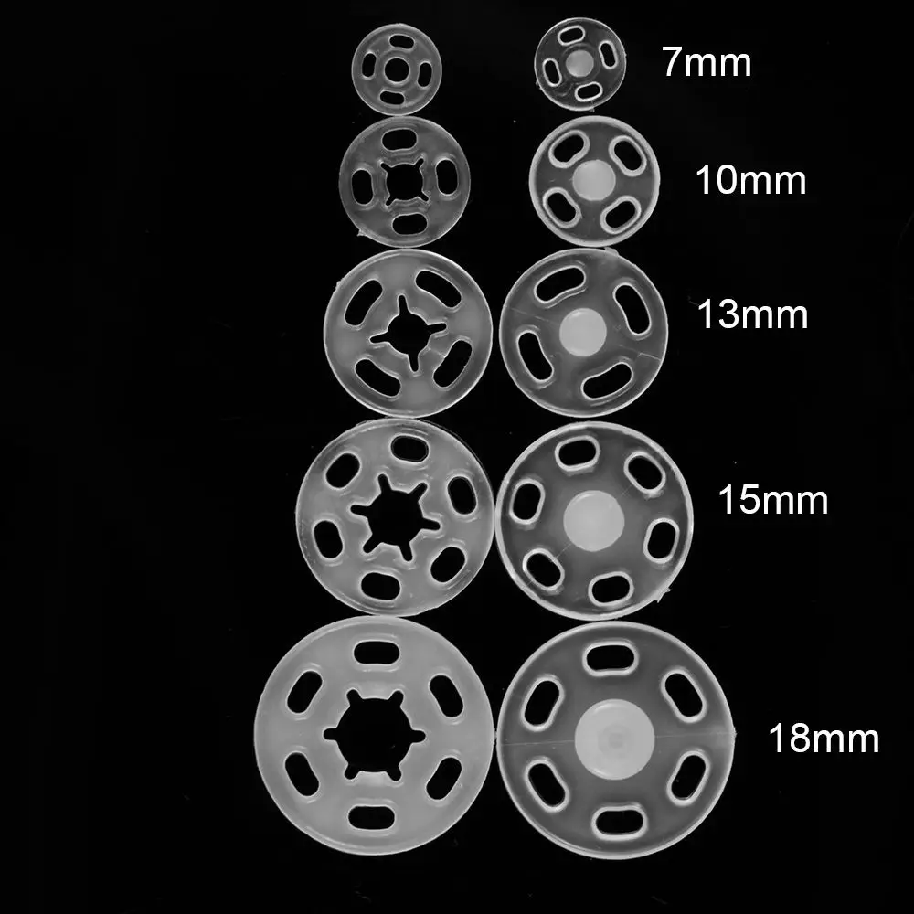 100Pcs  ABS Plastic Invisible Round Snap Fasteners Press Button Transparent Flatback Stud Sewing Accessory DIY  Handmade Crafts