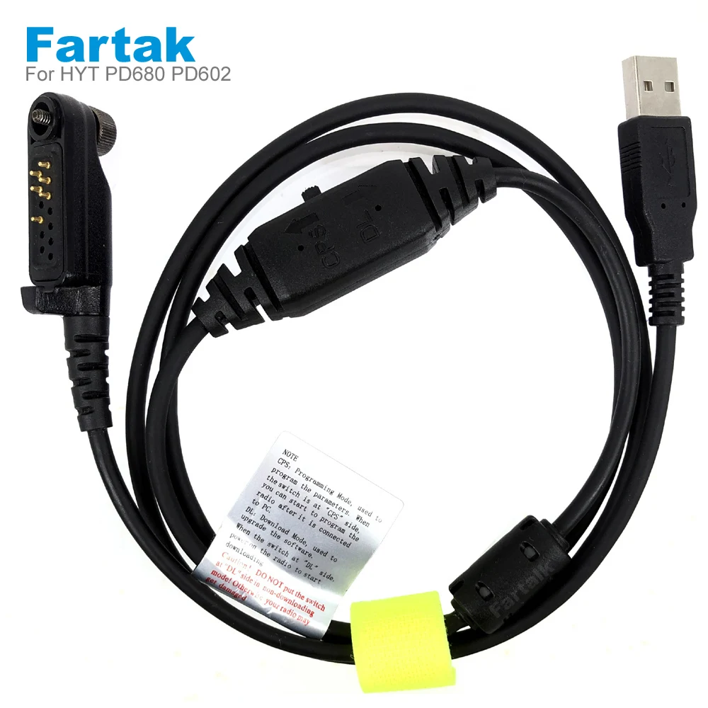 สายเคเบิลการเขียนโปรแกรม USB สำหรับ HYT Hytera PD680 PD600/662/682/605/665/685/606 PD666 PD686 PD608 PD668 PD688 X1p X1e Walkie Talkie