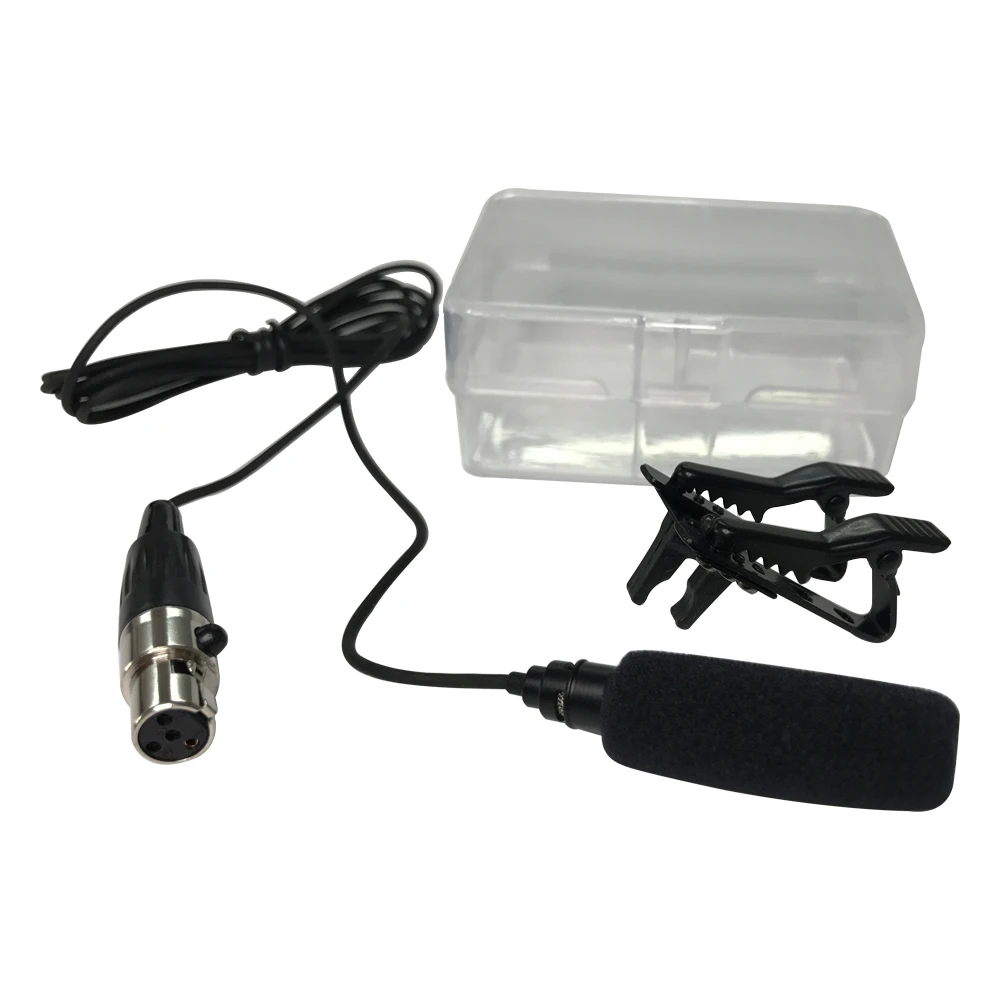 نطاق طويل يمتص الصوت! ! ميكروفون مكثف احترافي ذو طية صدر السترة لجهاز إرسال Shure اللاسلكي 4 Pin XLR TA4F