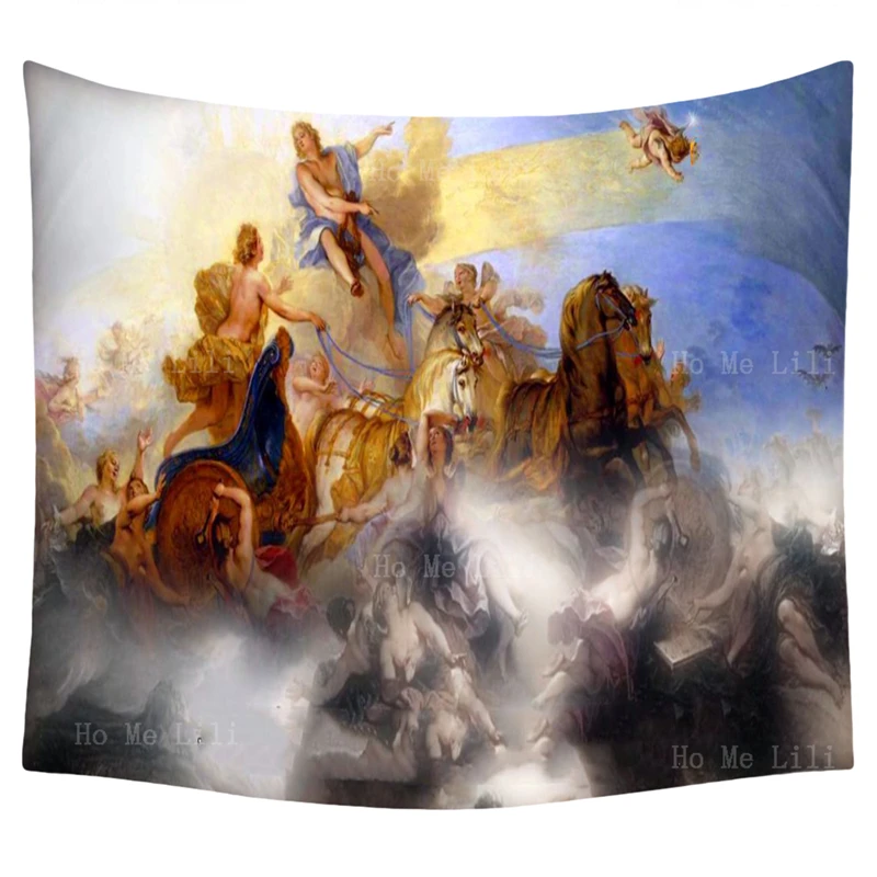 Ancient Greek Mythology Driving Sun Chariot Of Apollo Helios The Fall Of Phaeton Tapestry By Ho Me Lily Wall Hanging