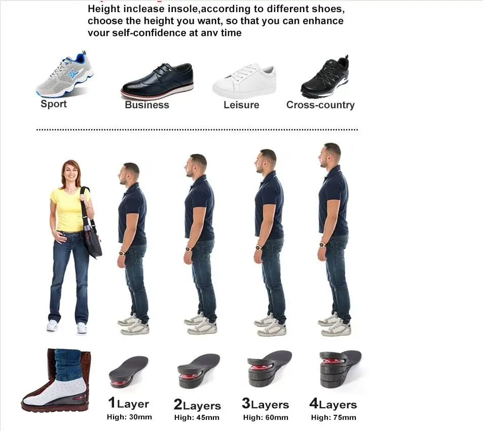 

Внутренние стельки для увеличения высоты, подушка для подъема высоты, регулируемый вырез, вставка для пятки, более высокая поддержка, спортивная амортизирующая подушечка для ног