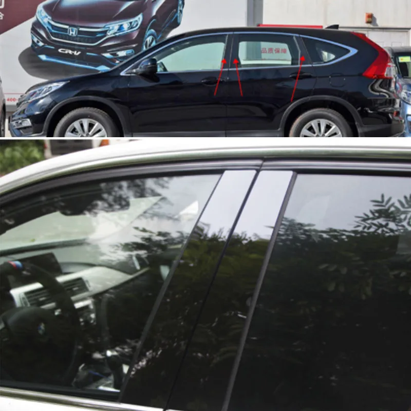 Car Window B Pillars Trim For Honda CR-V CRV 2012 2013 2014 2015 2016 PC Mirror Auto Window Column Decorative Sticker