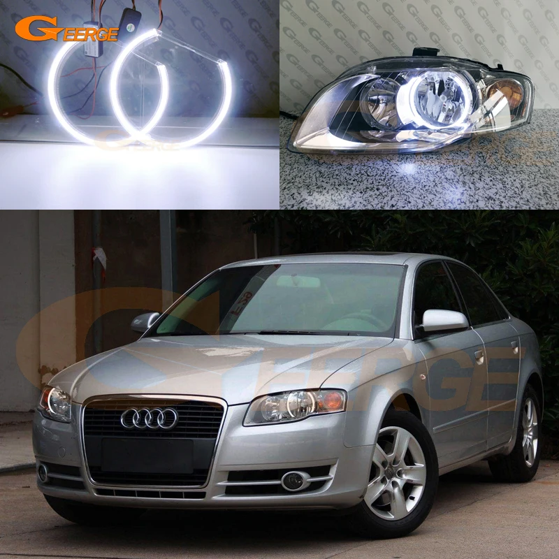 Do Audi A4 S4 RS4 B7 2004 2005 2006 2007 2008 2009 Doskonały Ultra Bright COB Led Angel Eyes Kit Halo Rings Day Light