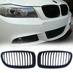 Matt Black Front Kidney Grill Grille For BMW E90 E91 LCI 325i 328i 335i 4D 2009-2011