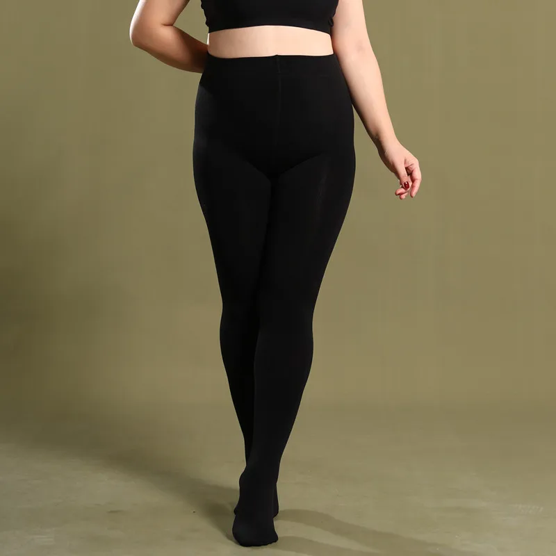 DOIAESKV 130 KG Damen-Fleece-Strumpfhose, Übergröße 120 D, Herbst, warme Winterstrumpfhose, hohe Taille, weiblich, dehnbar, schlank, dick – Detail 11
