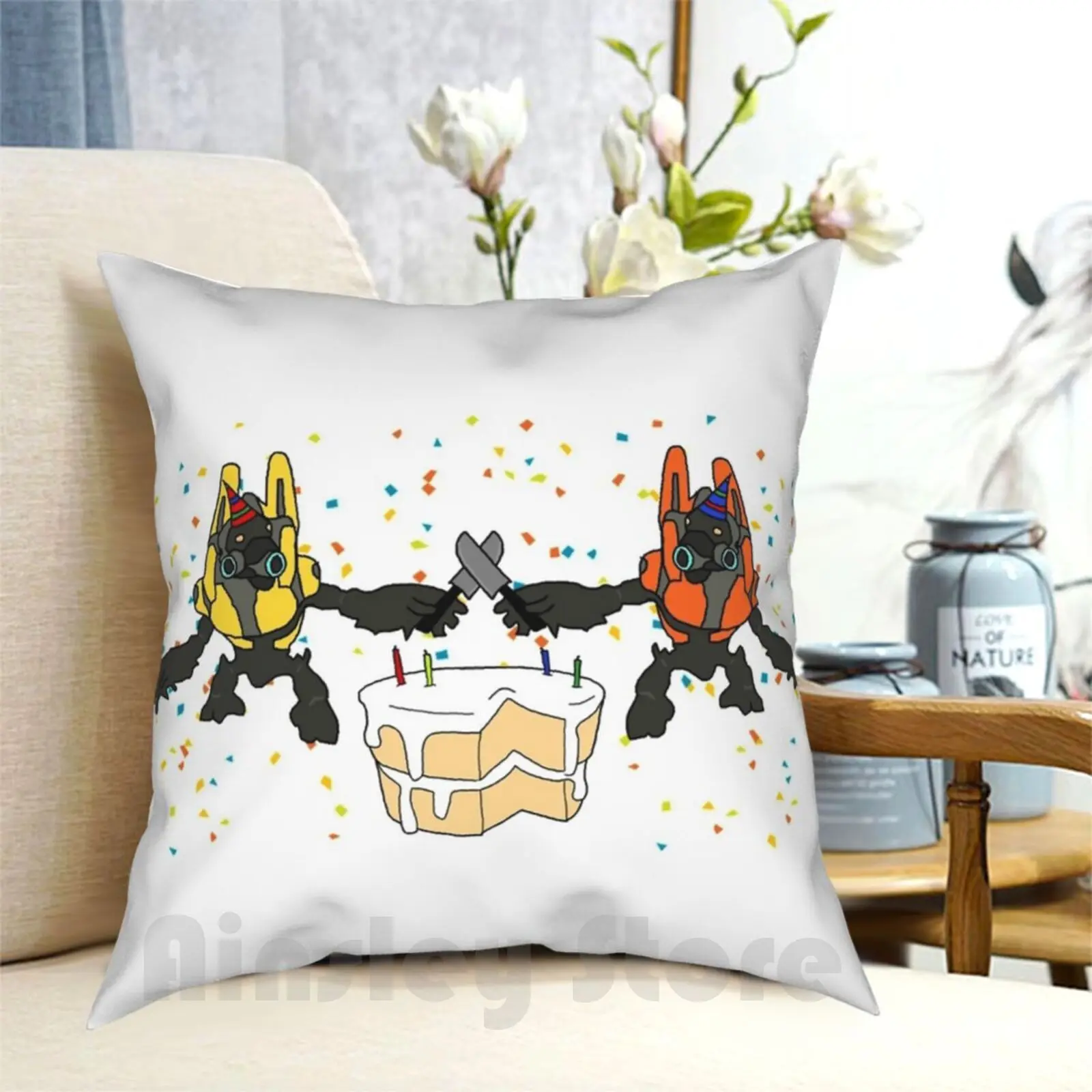 Grunt Birthday Party ( No Background ) Pillow Case Printed Home Soft DIY Pillow cover Ce 1 3 4 Odst Reach Wars Wars 2