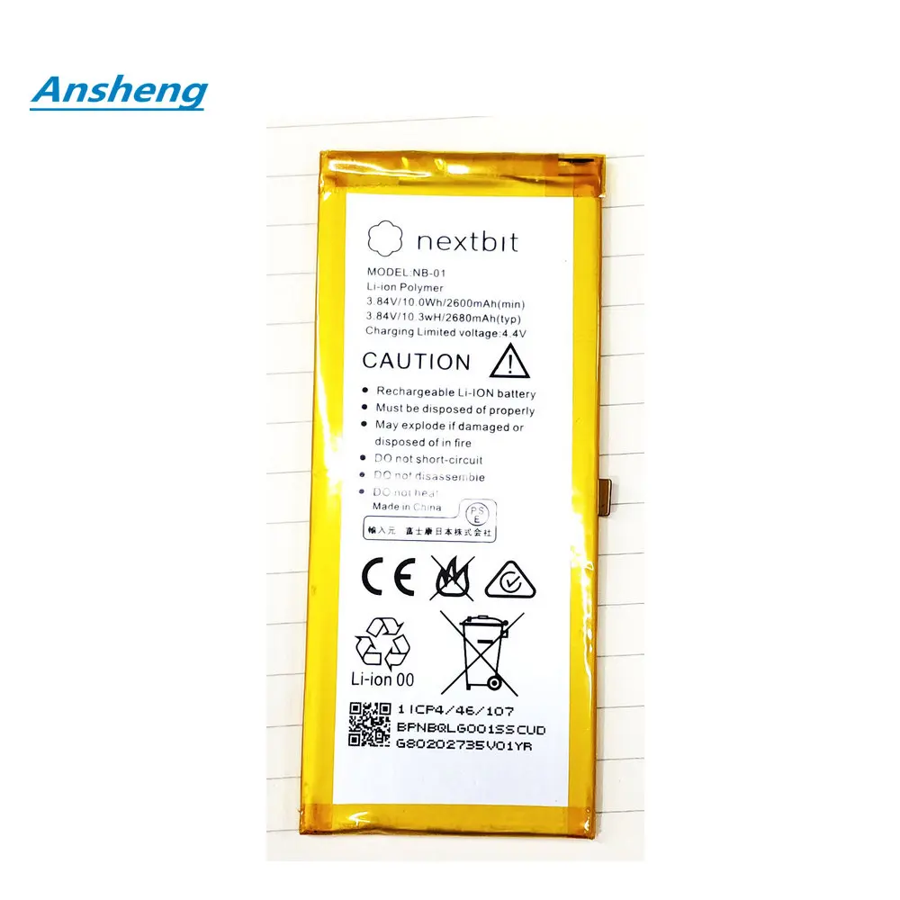 NEW 3.8V 2600mAh NB-01 Battery For Nextbit Robin Mobile phone