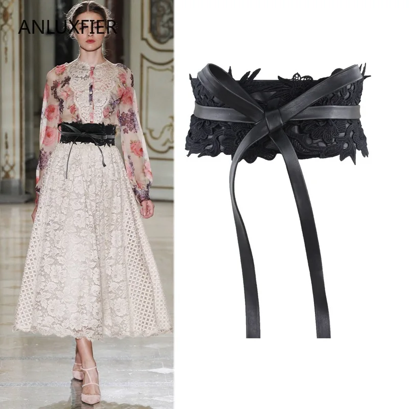 J107 Girls Lace Waistband Belt Women's Wide Fashion All-around Decorative Dress Sweater Tie Waistband Dress Waist Belts Women