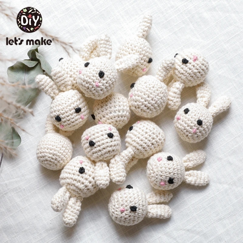 

Let's Make 10pc Baby Teether Wooden Crochet Beads Panda Decoration BPA Free Wooden Teething Crochet Beads Children Product