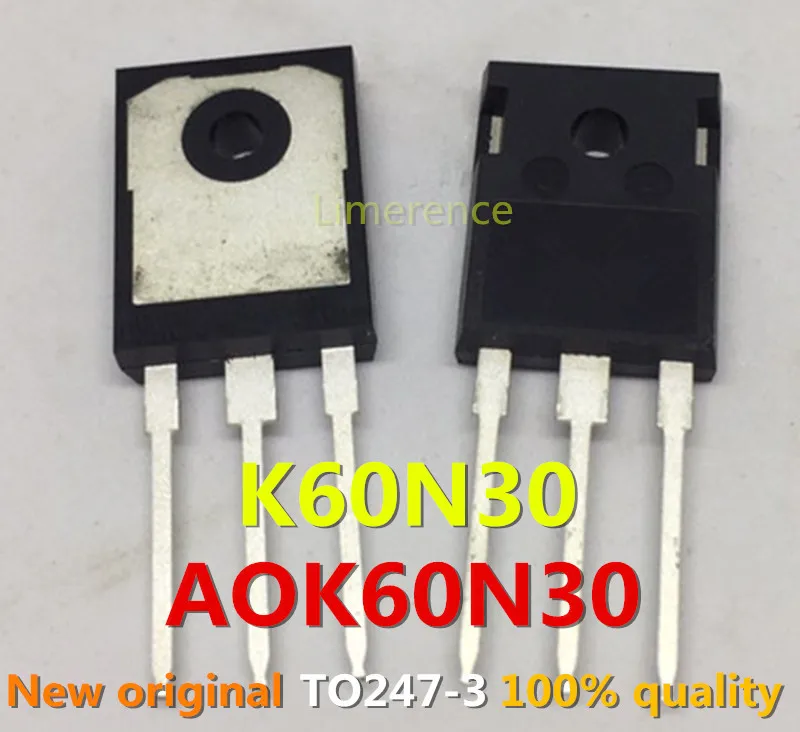 100% nuevo 50 unids/lote original MOSFET AOK60N30 K60N30 TO-247  60A 300V Transistor