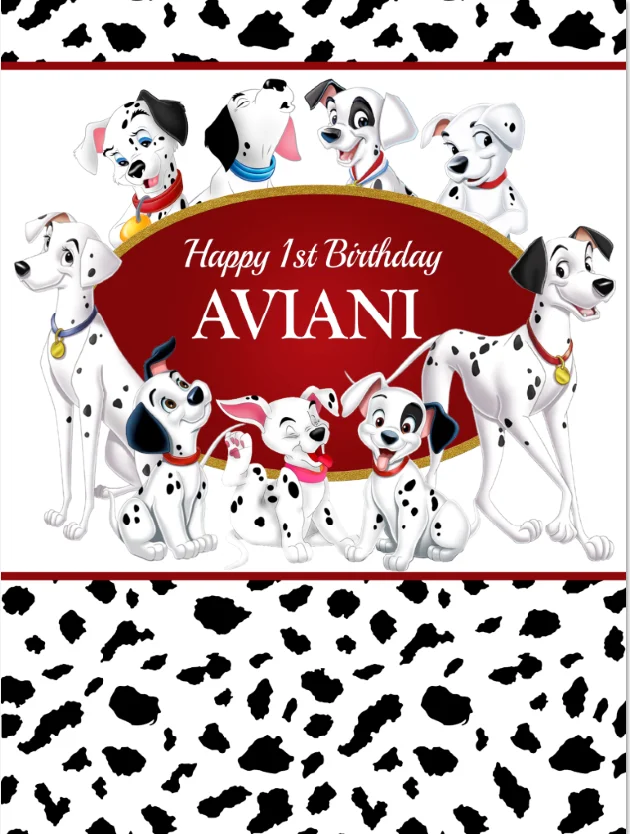 5x7FT Personalized Dalmatians Dogs Happy Birthday Party Custom Photo Backgrounds Studio Backdrops Vinyl 220cm x 150cm